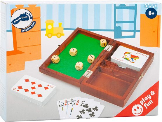 Small Foot 11363, Play Set with 2 Card Games and 5 dice, with Storage Box Toys, Multicolored - Image 4