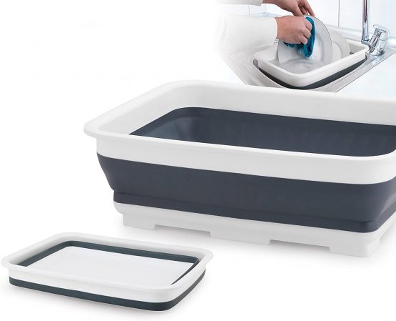 Beldray LA030191GRY Collapsible Rectangular Washing Bowl, Grey - Image 2
