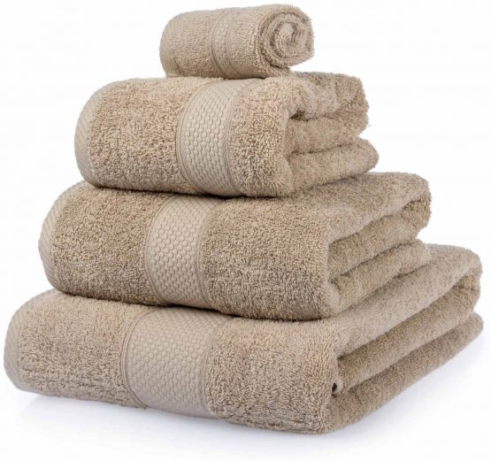 HOMESCAPES Turkish Cotton Bath Towel Stone Very Soft and Absorbent, 500 GSM Heavy Weight for everyday Luxury - Image 2