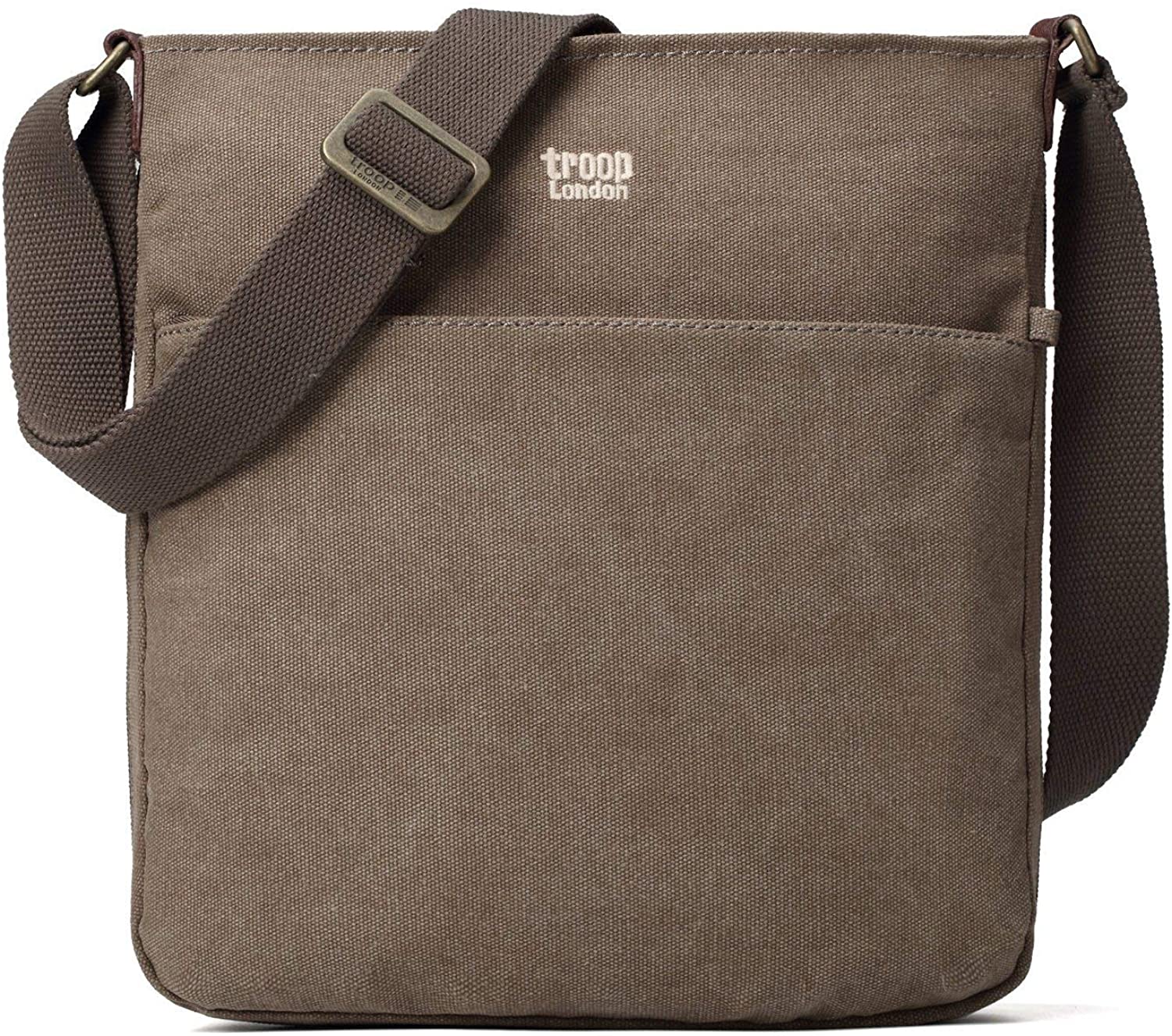 TRP0237 Troop London Classic Canvas Across Body Bag - Brown