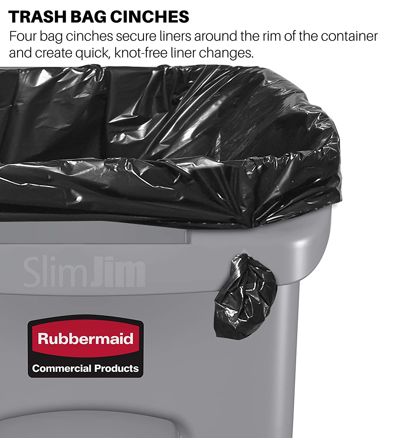 Rubbermaid Commercial Products Slim Jim Bin 87 L Black- Rectangular Waste Container With Venting Channels for Kitchens Offices - Image 3