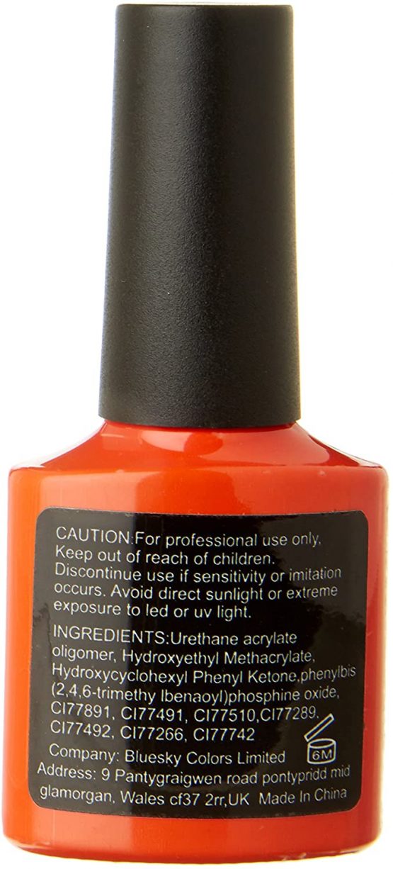 Bluesky Autumn Gel Nail Polish, Electric Orange 80577, Bright, Light, Neon, Orange, Tangerine Long Lasting, Chip Resistant, 10 ml (Requires Drying Under UV LED Lamp) - Image 2