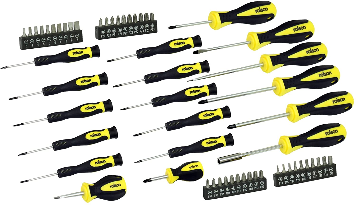 Rolson 28882 58 pc Screwdriver Set, Black, 58 Pieces - Image 2