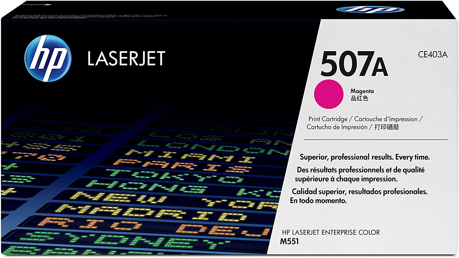 HP CE403A 507A Original LaserJet Toner Cartridge, Magenta, Single Pack, Standard