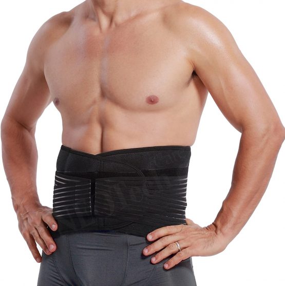 Neotech Care Neoprene Back Brace, Lumbar Support with Double Banded Strong Compression Pull Straps (Black, Size XXXXL) - Image 3
