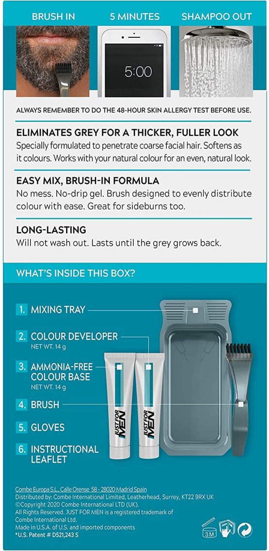Just for men Moustache & Beard Real Black Dye , Eliminates Grey for a Thicker & Fuller Look – M55 - Image 4