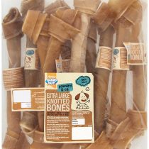 Good Boy - Extra Large Rawhide Knotted Bones - Dog Chews - Made From 100 Percent Natural Hide - Pack of 10 - Dog Treats Natural