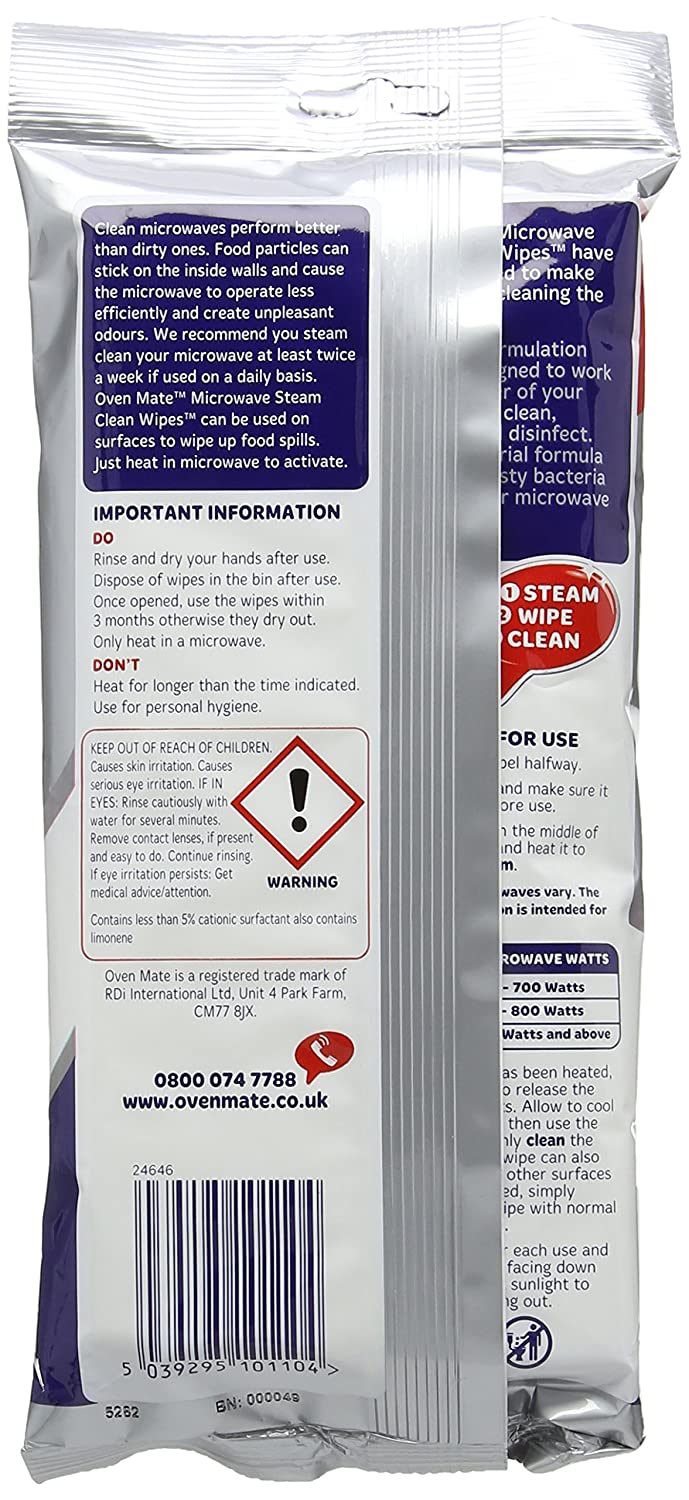 Oven Mate Microwave Steam Clean Wipes (Pack of 4) BigaMart