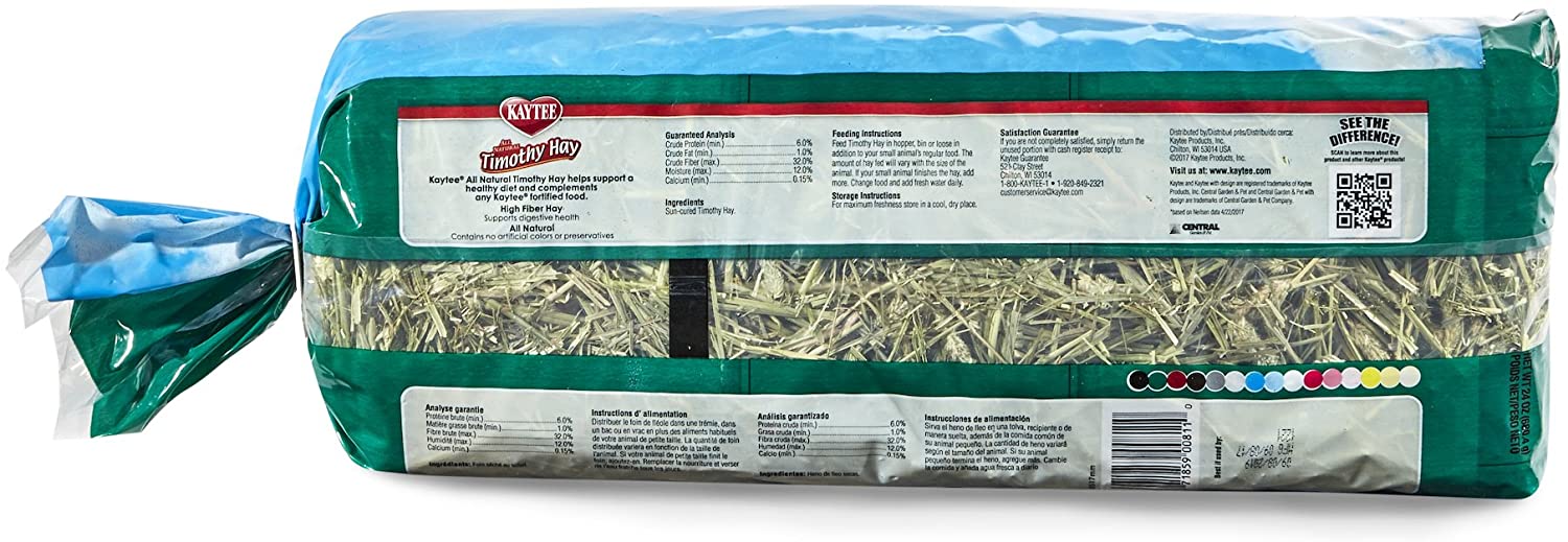 Kaytee Natural Timothy Hay Mini Bales High Fibre Food, 680 g, Green, 680.4 g (Pack of 1) - Image 2