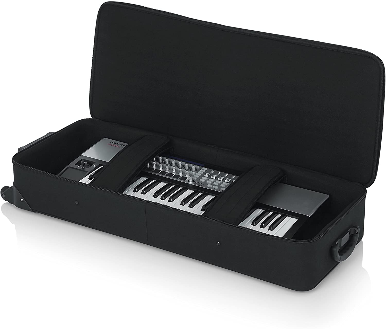 Gator 49-Note 38x15x55 inches Lightweight Keyboard Case On Wheels, Black - Image 2