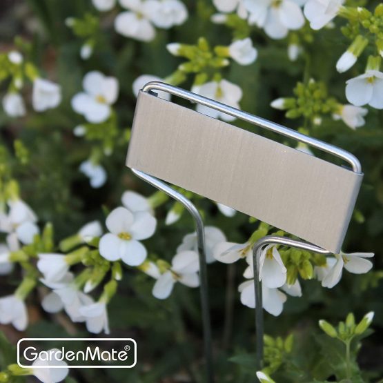 GardenMate Set of 25 weatherproof Banner metal plant labels, Height 30cm, Label Area 6.5 x 2.2cm - Image 3