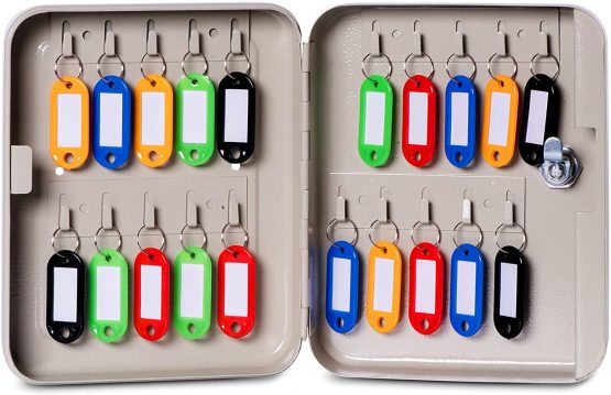 MAUL Wall Mounted Key Cabinet, 20 Keys, 20x16,5x6cm, Grey - Image 2