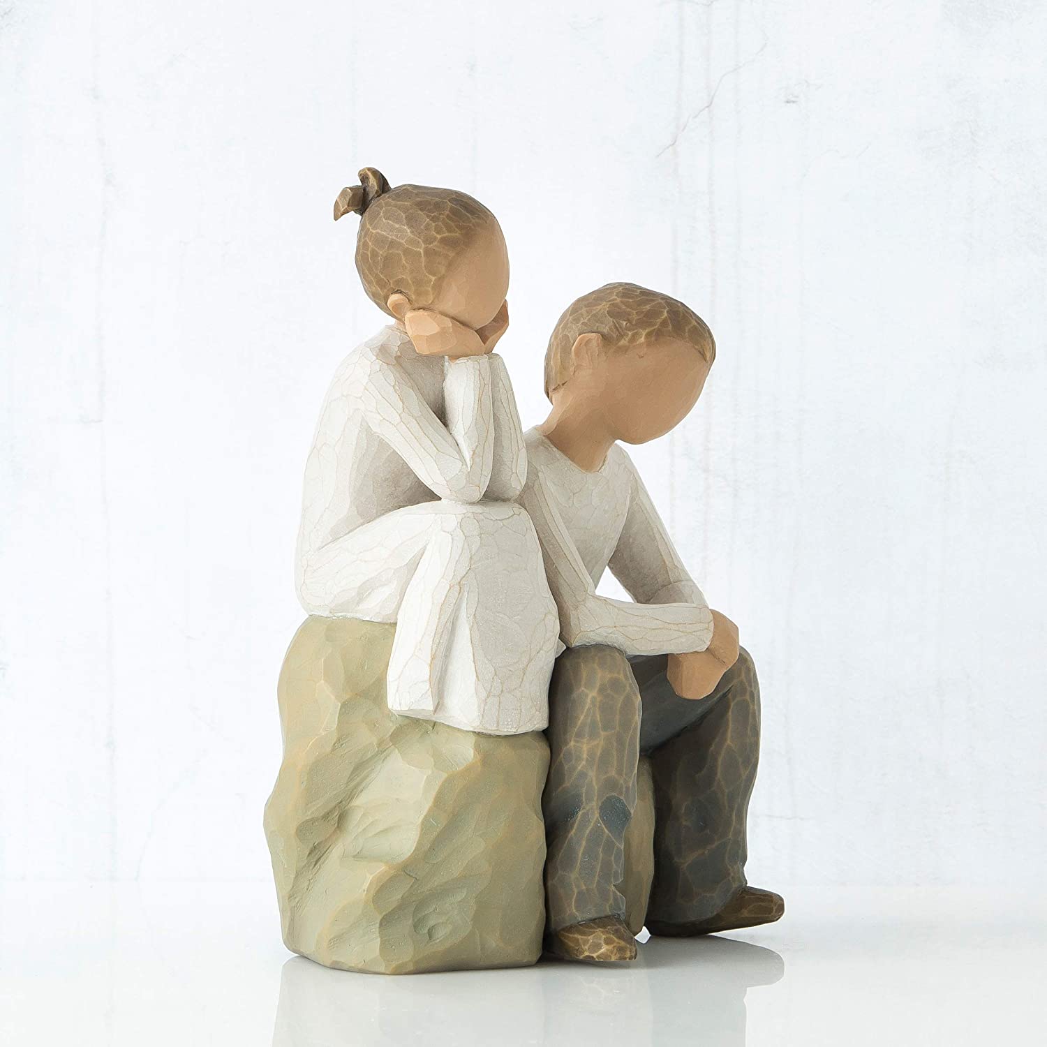 Willow Tree Brother And Sister Figurine, White, Cream, Blue, height 14cm - Image 4