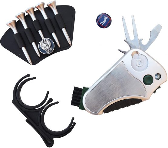 GOLFER’S BEST GOLF GIFT SET: Tool - Stroke Counter, Divot Tool Repair, Brush, Ball Marker, Cleat Tightener, Club Groove Cleaner + Belt Tee Holder + Tees + Belt Ball Holder - Gift Idea For Men Women - Image 3