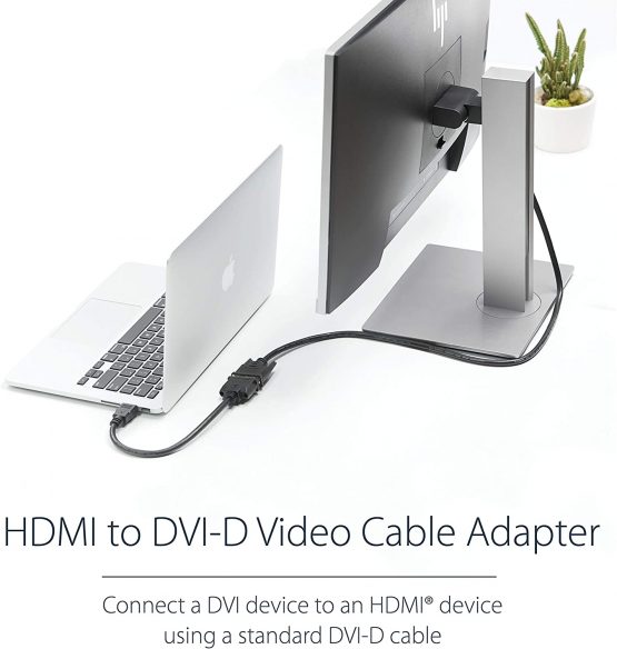 StarTech HDMI Male to DVI Female Adapter - 8in - 1080p DVI-D Gender Changer Cable (HDDVIMF8IN) - Image 2