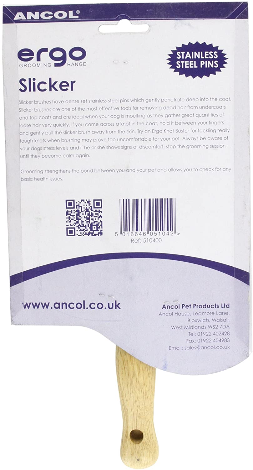 Ancol Heritage Wood Handle Soft Slicker Brush Large, clear, Silver - Image 2