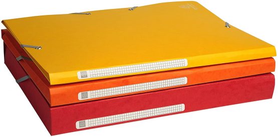 Exacompta Elasticated 3 Flap Folders, A4, 425 g - Blue - Image 4