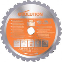 Evolution Power Tools R185TCT-20CS (Rage) Multi-Material TCT Blade Cuts Wood, Metal and Plastic, 185 mm