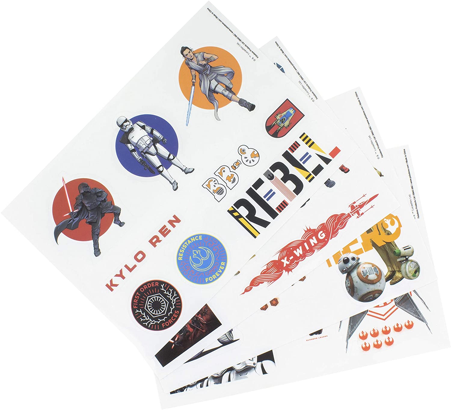 Paladone PP6139SWN Star Wars Episode 9 Gadget Decal 4 Sheets of Waterproof, Repositionable, Reusable Stickers, Multi-Colour
