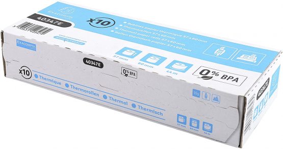 Exacompta Credit Card and Cash Register Receipt Roll, 57mm x 44m, White - Image 4