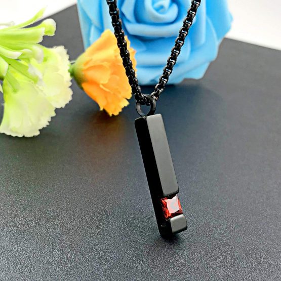 Birthstone Cuboid Locket Urn Necklaces for Ashes Cremation Jewellery Urns for Human Ashes Memorial Urn Keepsake Pendant - Image 3