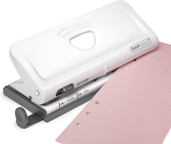 Rapesco 1321 Adjustable 6-Hole Organiser/Diary Punch, White - Image 2