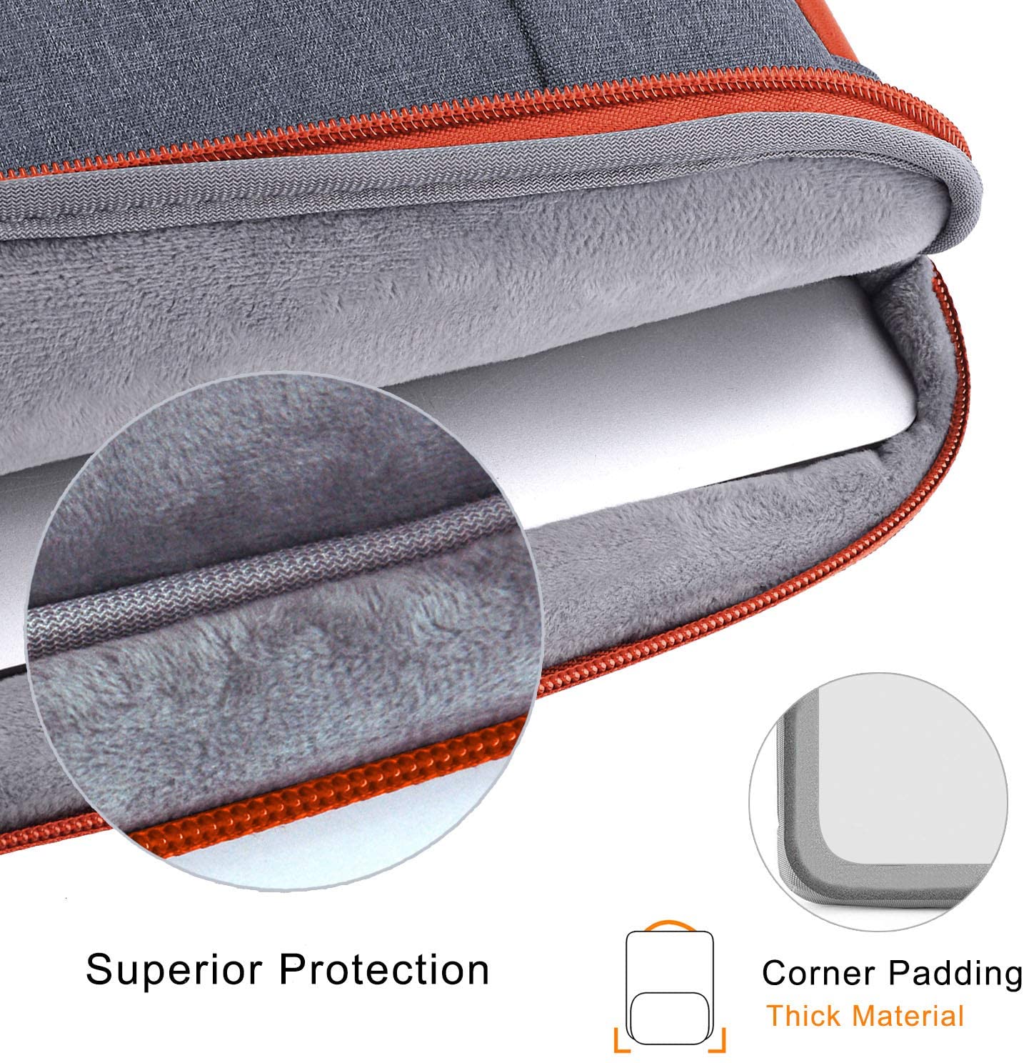 Voova Laptop Sleeve Case 15 15.6 16 Inch with Detachable Accessories Pouch - Image 2
