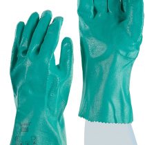 Ansell AlphaTec 39-122 Chemical Protection Work Gloves in Nitrile, Heavy Duty Mechanical and Chemical Resistance, Superior Wet and Dry Grip, Curved Fingers and Thumb, Size XL (12 Pairs)