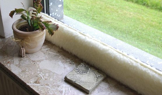 K. & N. Schurwolle 551 New Wool Draught Excluder for Window 120cm Natural, 120 cm - Image 3