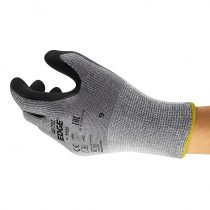 Ansell EDGE 48-702 Work Gloves for Men and Women Cut-resistant for Mechanical, Home Improvement or Industrial Jobs, Grey/Black, Size 9 (12 Pairs)