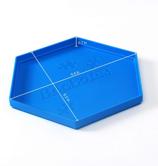 Becko Stackable Puzzle Sorting Trays Jigsaw Puzzle Sorters with Lid Puzzle Accessory for Puzzles Up to 1500 Pieces, 8 Hexagonal Trays (Orange&White) - Image 2