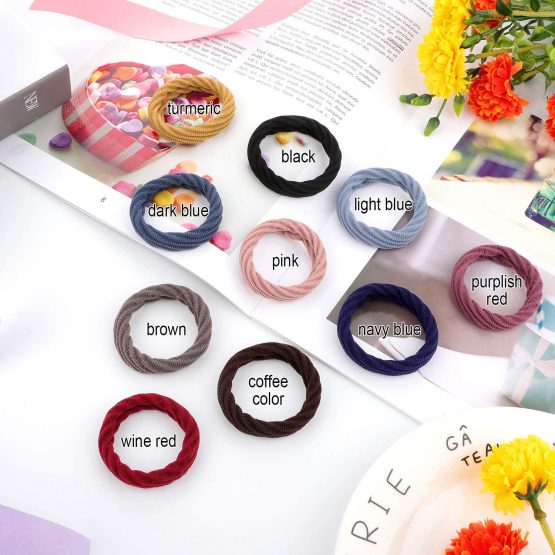 60 Pieces Seamless Cotton Hair Ties Thick Elastic Hair Ties Ponytail Holders No Crease Hair Bands for Women Girls, 4 Styles (Mixed Color) - Image 3