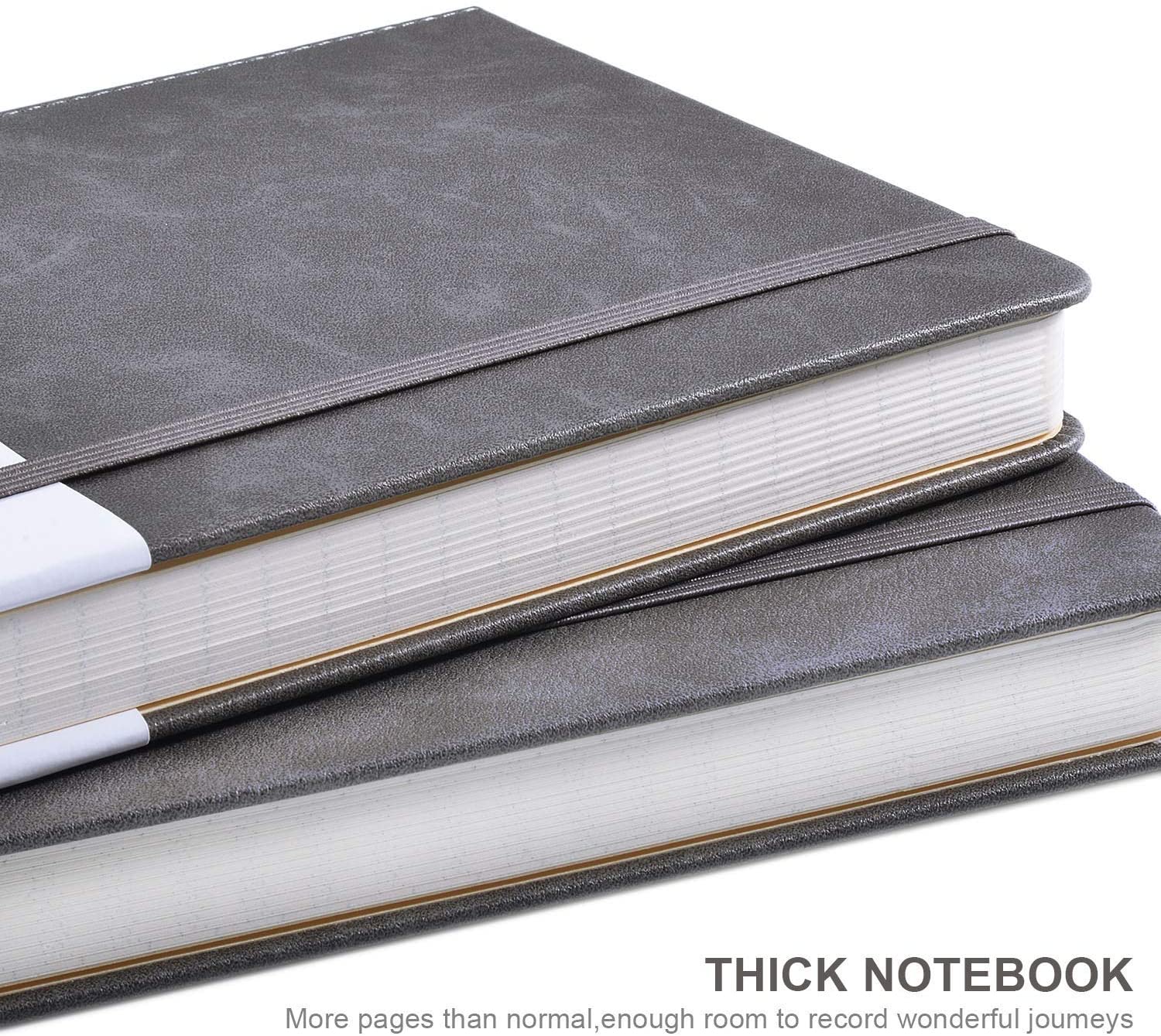 Lemome Thick Classic Notebook with Pen Loop, A5 Wide Ruled Hardcover Writing Notebook with Pocket + Page Dividers Gifts - Image 2