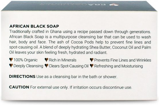 PraNaturals 100% Organic Raw African Black Soap 3x 200g, Ethically Sourced and Handcrafted in Ghana, For All Skin Types, Detoxifying and Anti-Ageing All Pure Natural Lotion, Vegan, Unprocessed - Image 4
