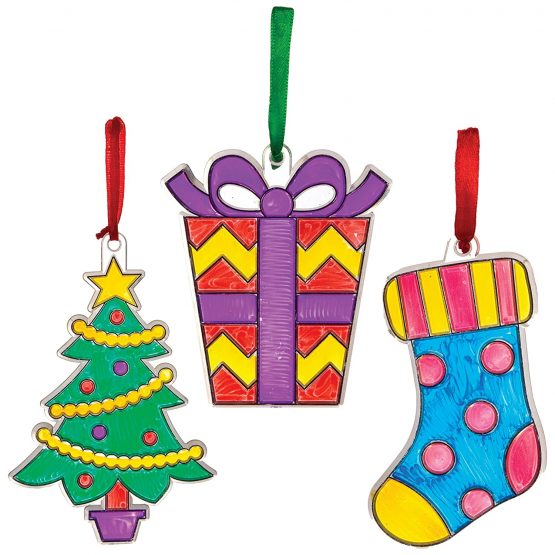 Baker Ross AT294 Christmas Suncatcher Decorations Kits, Festive Arts and Craft (Pack of 10), Assorted - Image 4