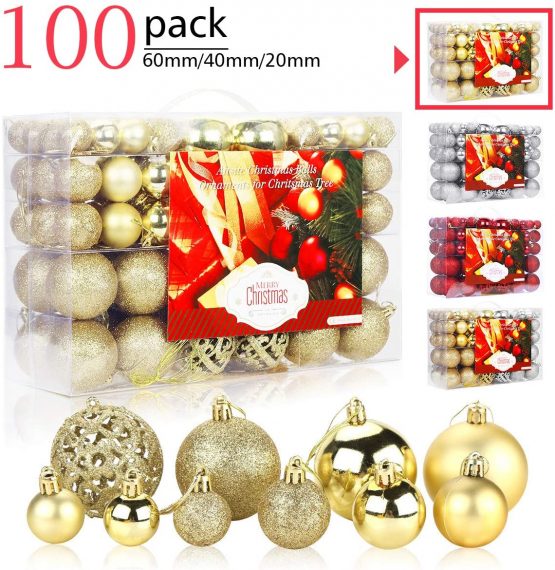 Aitsite Christmas Baubles 4 CM Xmas Tree Hanging Christmas Balls Decoration Ornamentsl Home Festival Decors