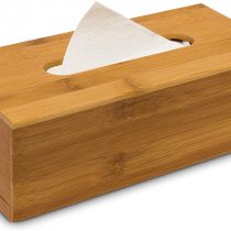 Relaxdays Bamboo Tissue Box 7.5 x 24 x 12 cm with Removable Bottom Natural Wooden Tissue Holder for Standard Tissue Paper and Wipes Boxes, Rectangular Tissue Dispenser, Natural