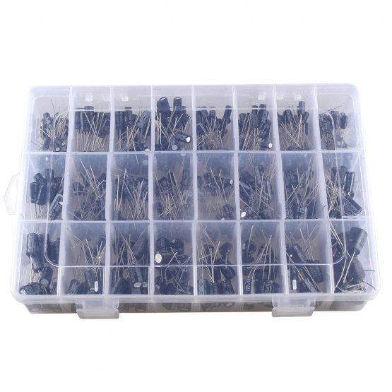 HALJIA 500pcs 24Value Electrolytic Capacitor Assortment Box Assorted Kit Range 0.1uF to 1000uF - Image 3
