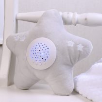 Little Chick London Bed Time Soother Plush Star Projector (Soft Grey, Twinkle Lights)