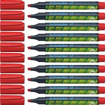 Schneider Maxx Eco 115 Highlighter Refillable With Cartridge 666 Non-Fading with Clip Pack of 10 Red