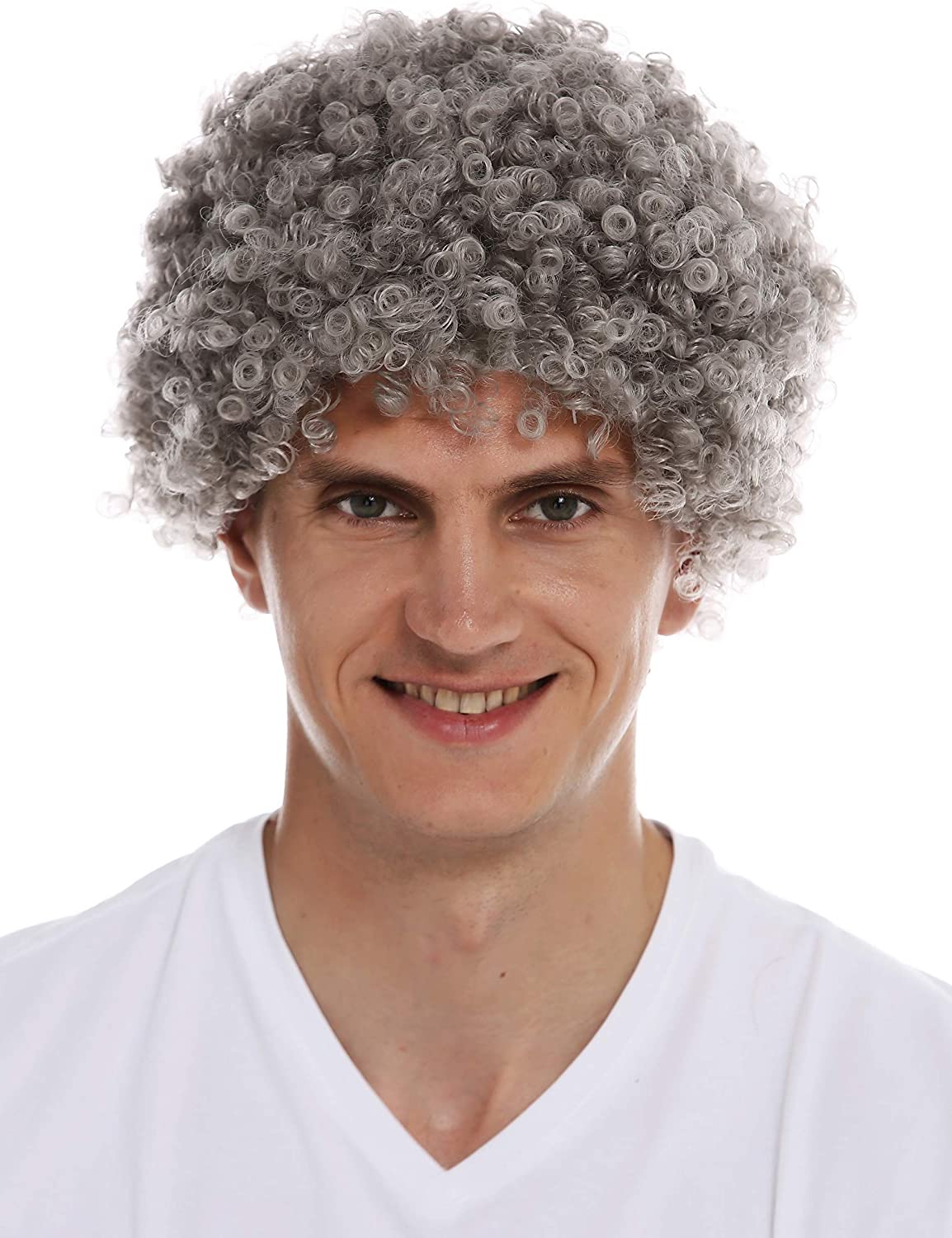 Peluca Afro Carnaval Roja Y Amarilla – WIG ME UP – Ideal Para Hinchas De Fútbol Y Fiestas Temáticas