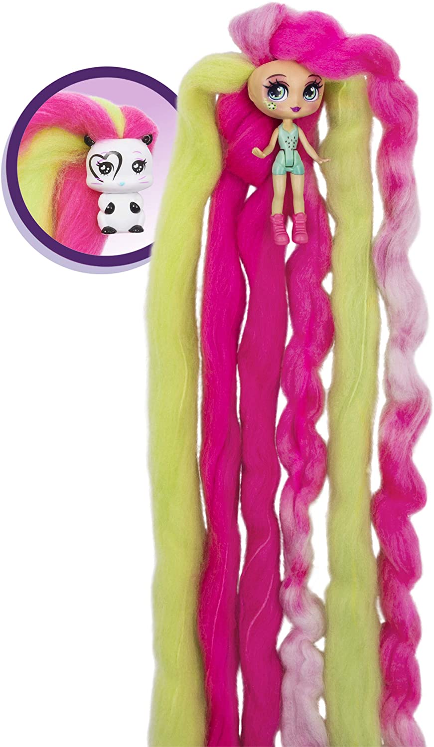 Candylocks 2-Pack, Kiwi Kimmi 7.5-cm Scented Collectible Doll and Pet with Accessories, Grey - Image 3