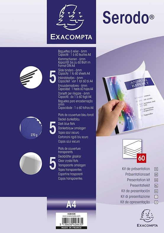 Exacompta Slide Binders Presentation Kit, 60 Sheets