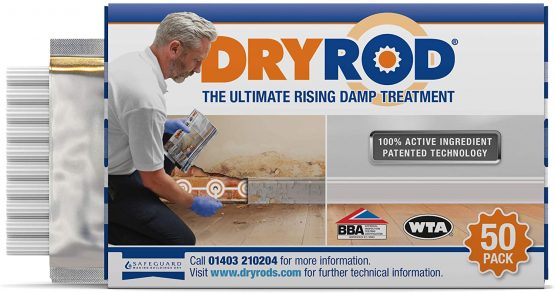 Dryrod Damp Proofing Rods (50 Pack) - Next Generation Rising Damp Treatment from The Makers of Dryzone