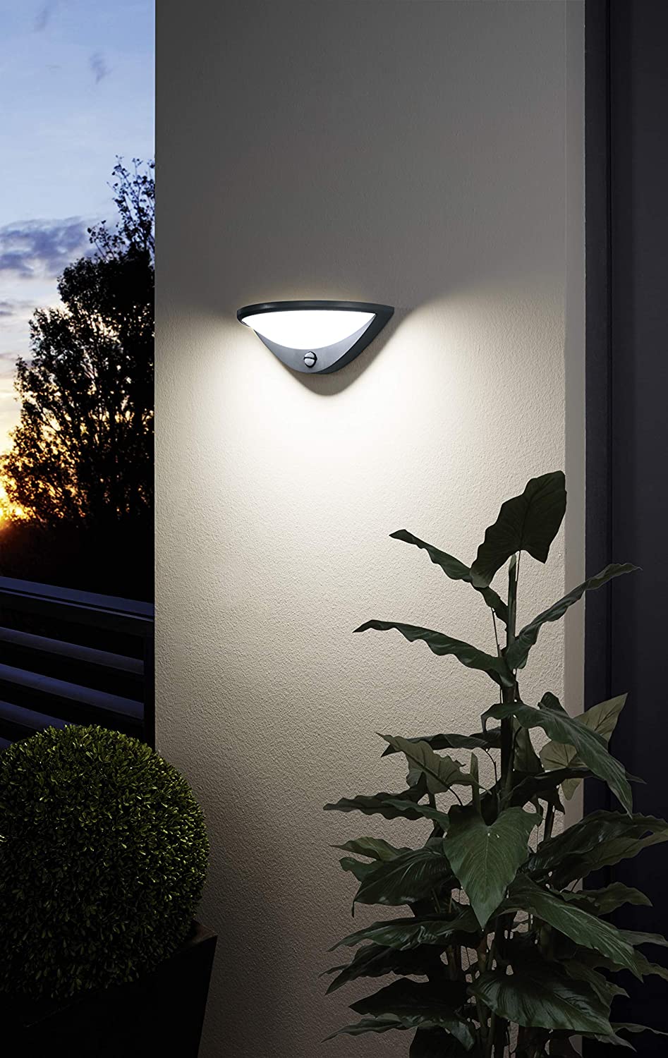 Eglo 97312 BELCREDA Exterior Wall Light with Sensor in Black, Charcoal - Image 3