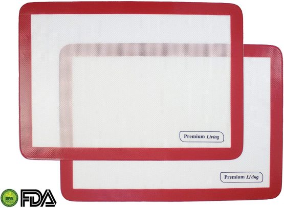 Silicone Oven Baking Mat, 2 Pieces, Reusable baking sheet liner, Non-stick, LFGB Approved, Professional grade, for cookie, pastry |42CM x 29 CM x 0.7 MM Thick - Image 2
