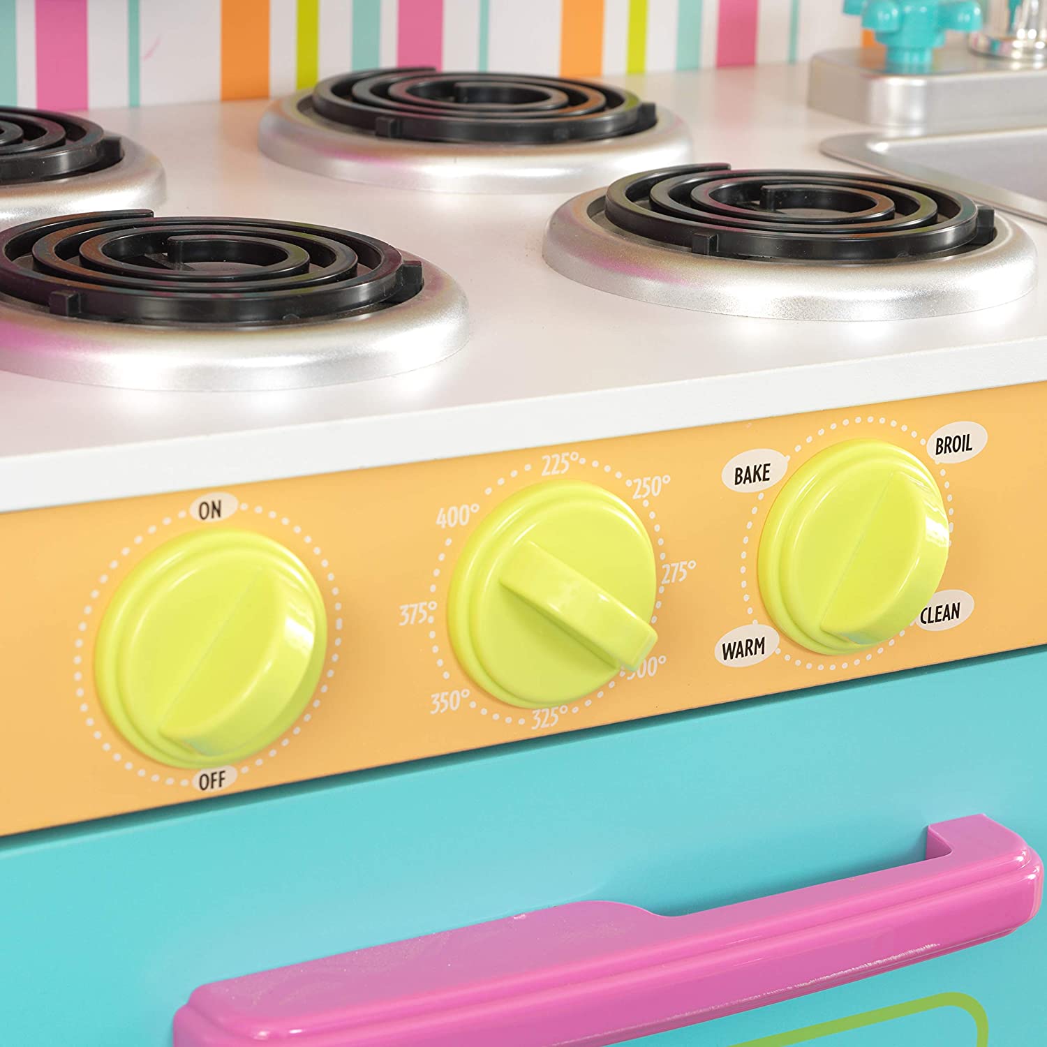 KidKraft Deluxe Big and Bright Toy Kitchen for Kids Wooden Play Kitchen with Toy Phone and Kitchen Accessories - Image 2