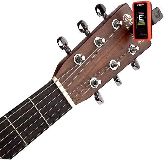 D'Addario Guitar Tuner - Eclipse Headstock Tuner - Clip On Tuner for Guitar - Great for Acoustic Guitars & Electric Guitars - Quick & Accurate Tuning - Red - Image 2