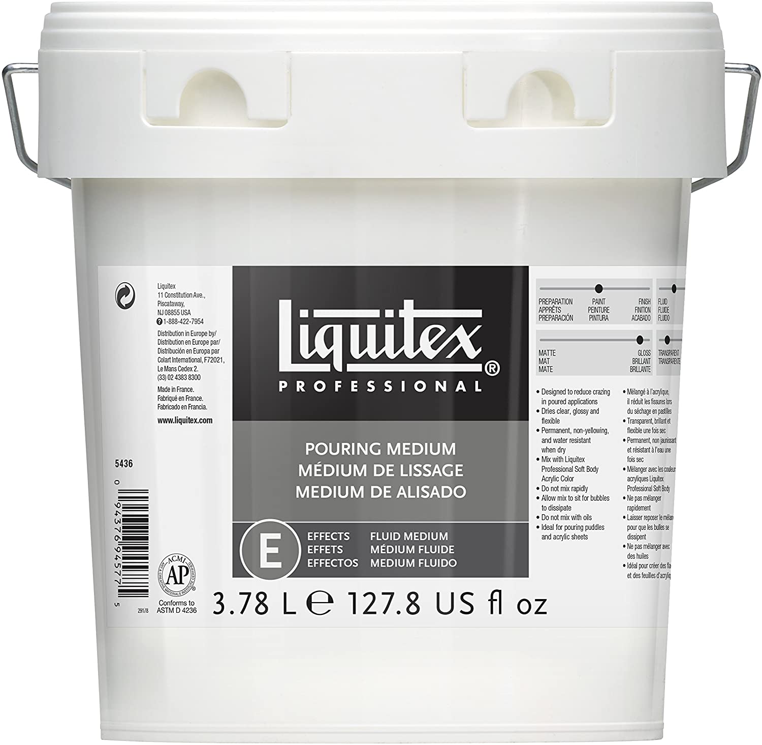 Liquitex Professional Effects Medium, 3.78L, Gloss Pouring Medium, 3.78 l (Pack of 1)