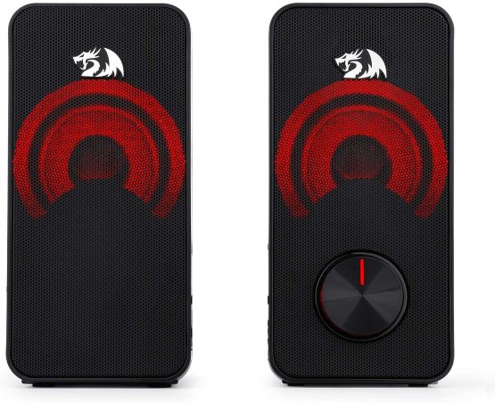 Redragon GS500 Stentor PC Gaming Speaker, 2.0 Channel Stereo Desktop Computer Speaker with Red Backlight, Quality Bass and Crystal Clear Sound, USB Powered with a 3.5mm Connector - Image 3